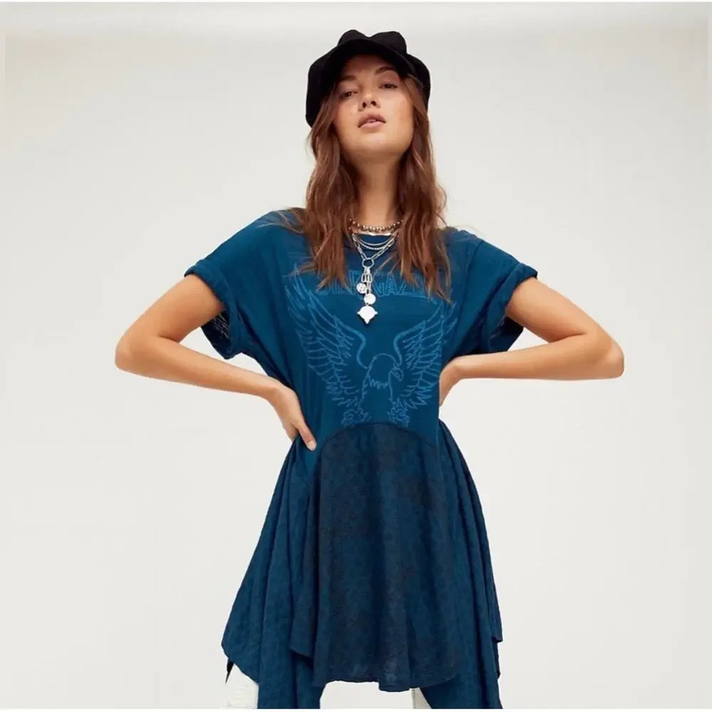 Free People The Jerry Lounge cotton T-shirt / oversized dress size XS - Picture 1 of 7